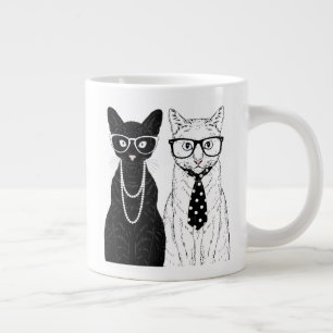 Cat Couple Large Coffee Mug