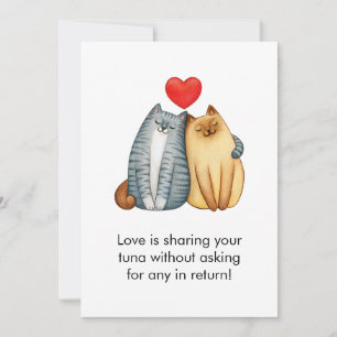 Cat Couple Lovers Cute Funny Happy Valentine's Day Holiday Card