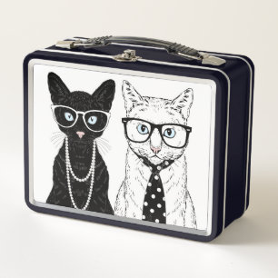 Cat Couple Metal Lunch Box