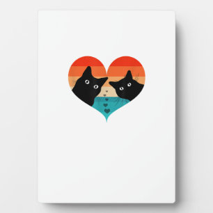 Cat Couple Retro Vintage Shirt Funny Black Cat Val Plaque
