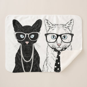 Cat Couple Sherpa Blanket