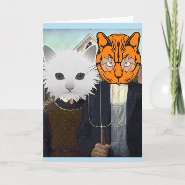 CAT COUPLE WEDDING CONGRATULATIONS CARDS (Front)