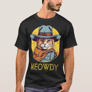  Cat Cowboy Cowgirl Women Men T-Shirt