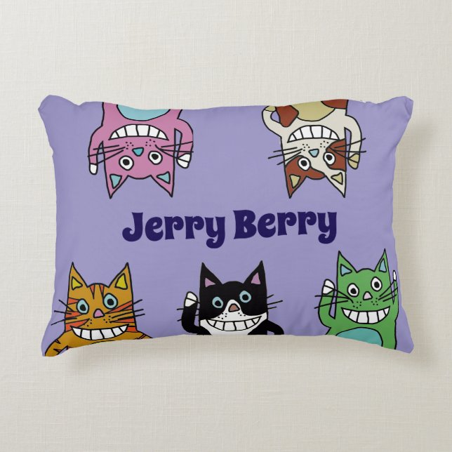 cat crazy cosy cats decorative cushion (Front)