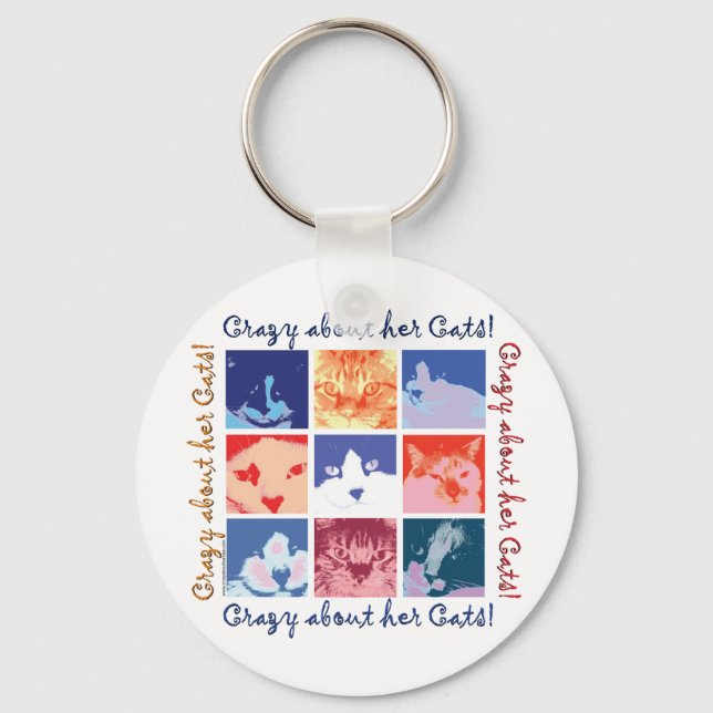 Cat Crazy Key Ring (Front)