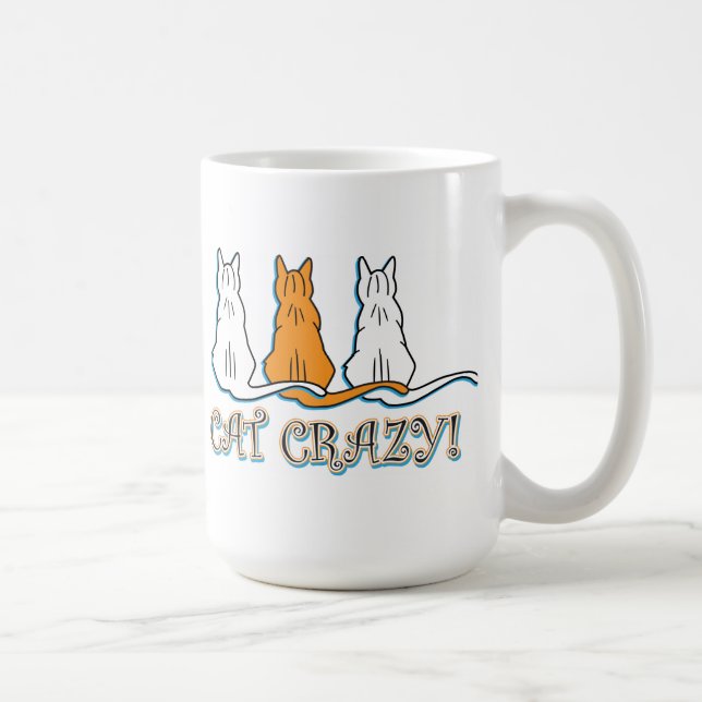 Cat Crazy Orange Tabby Cats Coffee Mug (Right)