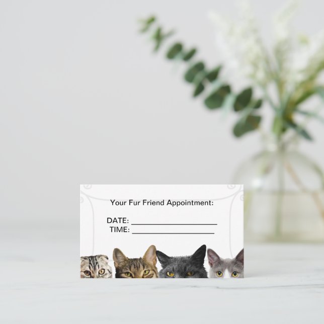 Cat Crowd Business Appointment Cards (Standing Front)