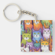 Cat crowd keychain - every seat filled! 