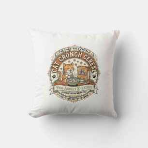 Cat Crunch Cereal Cat Breakfast Cereal Box Cat Vin Cushion