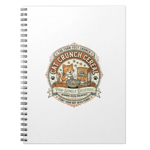 Cat Crunch Cereal Cat Breakfast Cereal Box Cat Vin Notebook