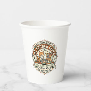 Cat Crunch Cereal Cat Breakfast Cereal Box Cat Vin Paper Cups