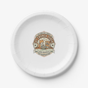 Cat Crunch Cereal Cat Breakfast Cereal Box Cat Vin Paper Plate