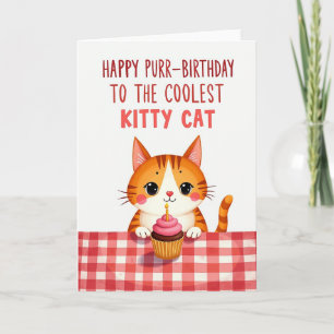 Cat Cupcake Birthday Card