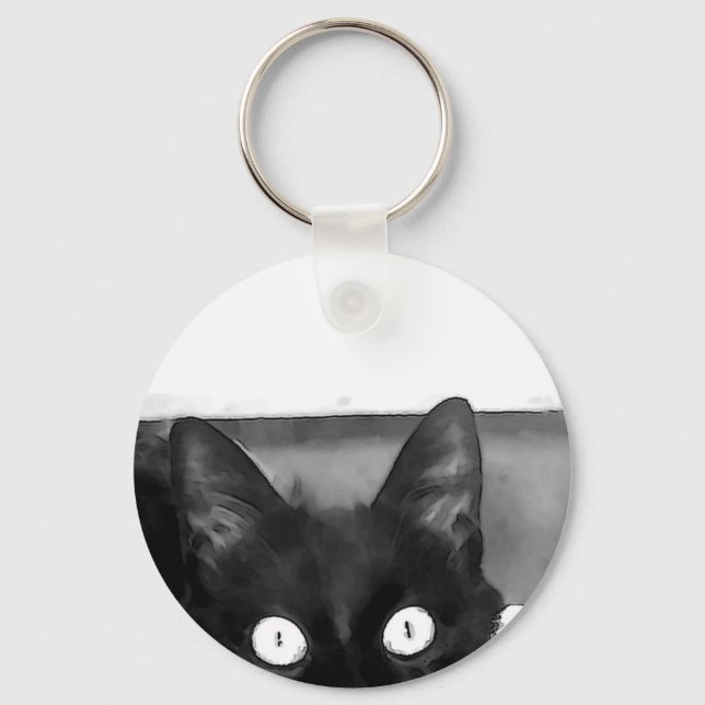 Cat Curiosity Key Ring (Front)