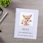 Cat custom photo lavender planner<br><div class="desc">A lavender,  violet background.  Personalise and add your a a photo,  year,  name and a text. The name is written in black with a large modern hand lettered style script.</div>