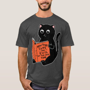 Cat cute and evil book T-Shirt