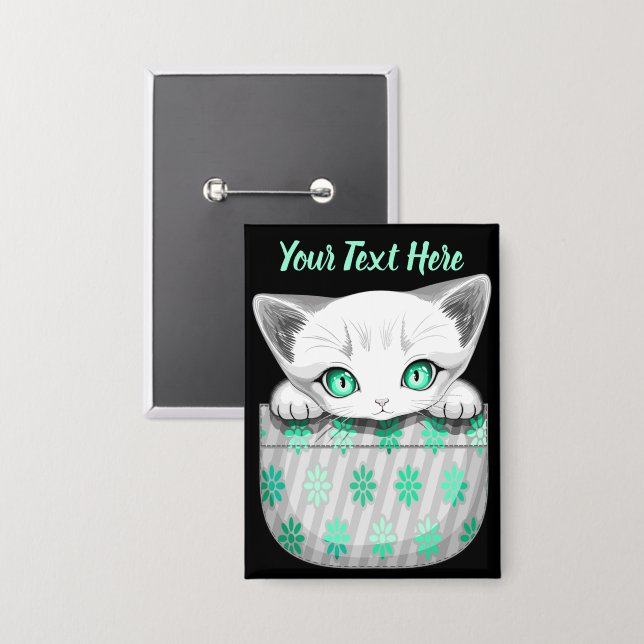 Cat Cute and Playful peaking from a Pocket (Front/Back)