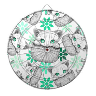 Cat Cute and Playful peaking from a Pocket Dartboard