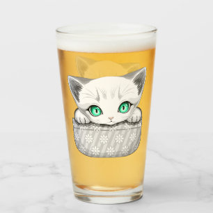 Cat Cute and Playful peaking from a Pocket Glass