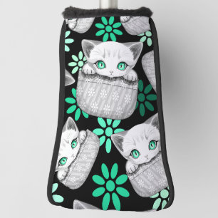 Cat Cute and Playful peaking from a Pocket Golf Head Cover