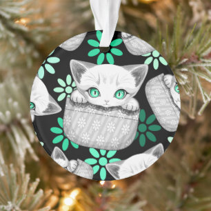 Cat Cute and Playful peaking from a Pocket Ornament