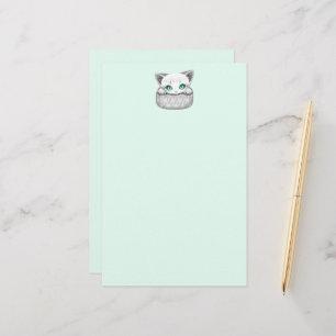 Cat Cute and Playful peaking from a Pocket Stationery