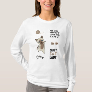 Cat Cute Animals Sticker Set Cats Love T-Shirt