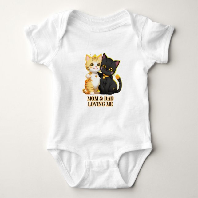 Cat cute baby bodysuit (Front)