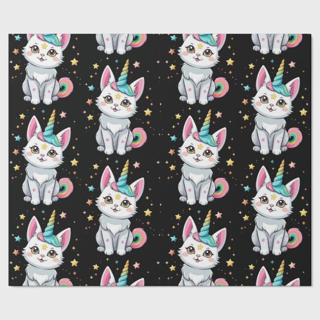 cat cute Caticorn Wrapping Paper (Seam)