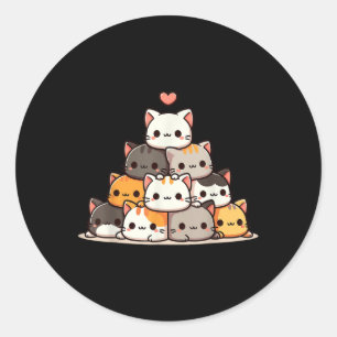 Cat Cute Cats Anime Kawaii Neko Classic Round Sticker
