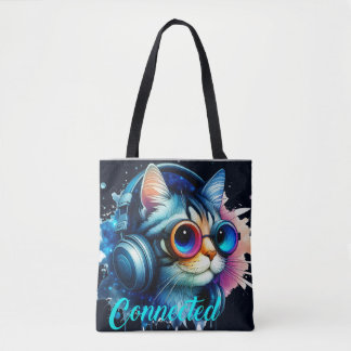 cat cute funny cool cartoon pets anime tote bag