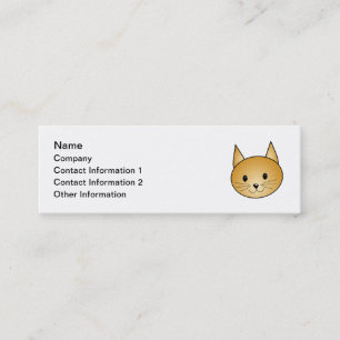 Cat. Cute ginger kitty. Mini Business Card
