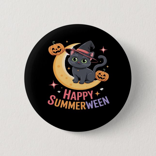 Cat Cute Halloween Aesthetic Essential T-Shirt 6 Cm Round Badge (Front)