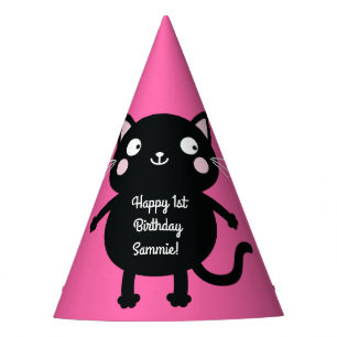 Cat Cute Kitty Colourful 1st Birthday Party Theme Hat