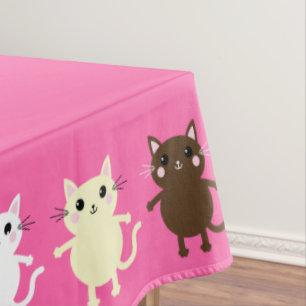 Cat Cute Kitty Colourful Kid Birthday Party Tablecloth