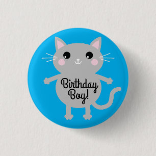Cat Cute Kitty Kid's Birthday Party Theme 3 Cm Round Badge