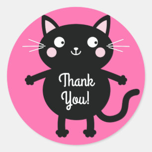 Cat Cute Kitty Kid's Birthday Party Theme Classic Round Sticker