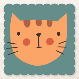 Cat Cute Pinky Paper Paper Coaster