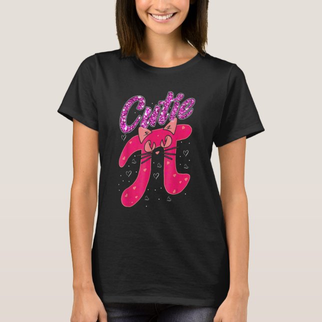 Cat Cutie Pi Math Pun Cutie Pie Toddler Kids Shirt (Front)