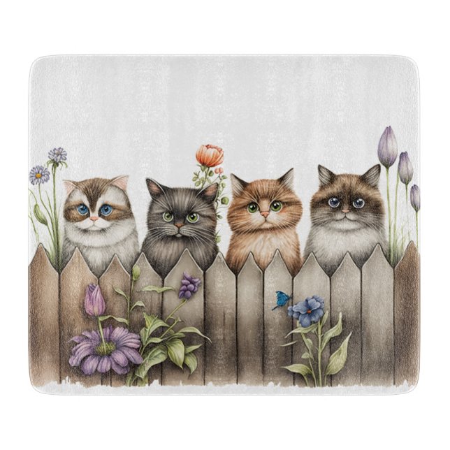 Cat Cutting Board, Food Prep Board (Front)