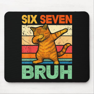 Cat Dabbing Bruh 67 Meme 6 7 Six Seven  Mouse Pad