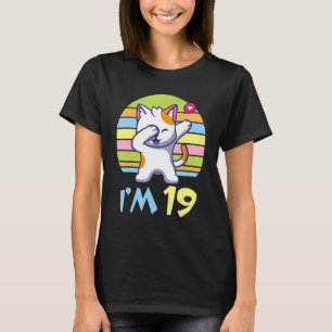 Cat Dabbing With Heart Happy To Me You 19 Years Ol T-Shirt