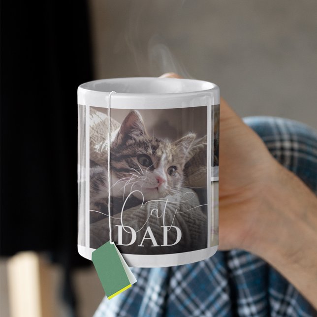 Cat Dad 5 Photo Collage Coffee Mug (Creator Uploaded)