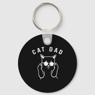 Cat Dad Best Dad Ever Fathers Day Men Cat Lovers G Key Ring