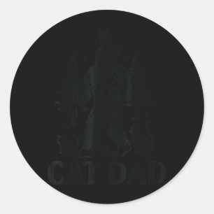 Cat Dad Bigfoot Cat Lover Funny Sasquatch Art Classic Round Sticker