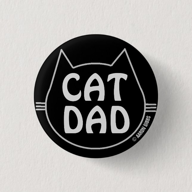 CAT DAD Black and White 3 Cm Round Badge (Front)