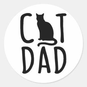 cat dad black cat cute love my best friend animal classic round sticker