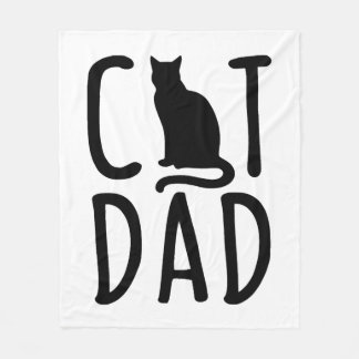 cat dad black cat cute love my best friend animal fleece blanket