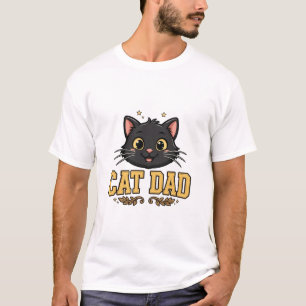 Cat Dad Black Cat Gift Tee