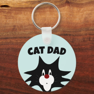 CAT DAD BLUE KEYCHAIN